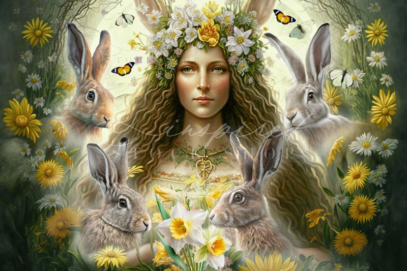 Ostara with rabbits